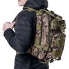 Military Tactical Backpacks Molle System Woodland Color multi-compartment and zippered closure pockets