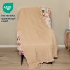100% Cotton Waffle Weave Throw Blanket 50x70 inch Sand Color Lightweight Soft and Breathable Throw Blanket for All Season Skin Friendly Blanket for Co