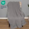 100% Cotton Waffle Weave Throw Blanket 50x70 inch Mineral Gray Color Lightweight Soft and Breathable Throw Blanket for All Season Skin Friendly Blanke